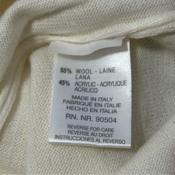 Alan Stuart NWT Mens Size L Ivory Cream Wool Blend Long Sleeve Mock Neck Sweater - Picture 6 of 9